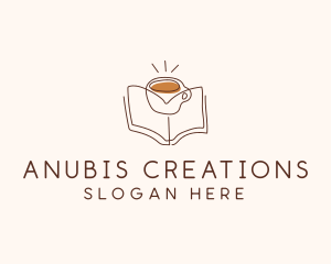 Coffee Library Book logo design