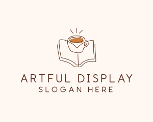 Coffee Library Book logo design