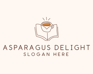 Coffee Library Book logo design