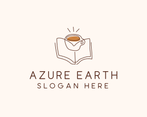 Coffee Library Book logo design