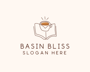 Coffee Library Book logo design