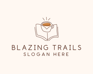 Coffee Library Book logo design