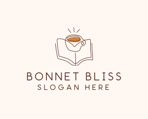 Coffee Library Book logo design