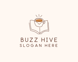 Coffee Library Book logo design