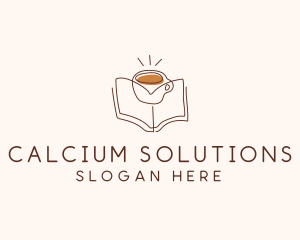 Coffee Library Book logo design