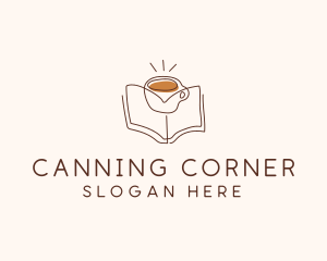 Coffee Library Book logo design