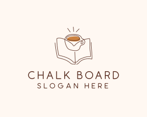 Coffee Library Book logo design