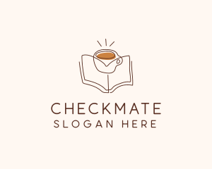 Coffee Library Book logo design