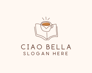 Coffee Library Book logo design