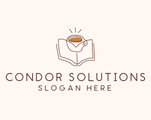 Coffee Library Book logo design