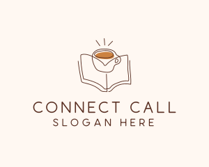 Coffee Library Book logo design