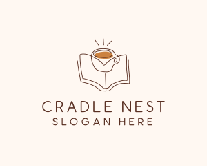 Coffee Library Book logo design