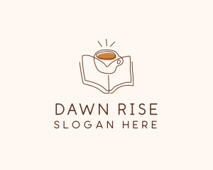 Coffee Library Book logo design