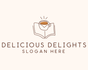 Coffee Library Book logo design