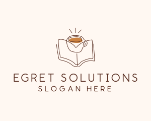 Coffee Library Book logo design