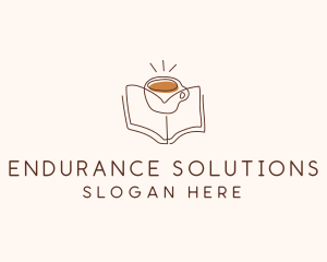 Coffee Library Book logo design