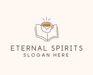 Coffee Library Book logo design