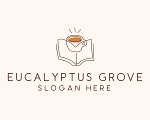 Coffee Library Book logo design