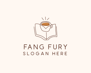 Coffee Library Book logo design