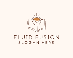 Coffee Library Book logo design