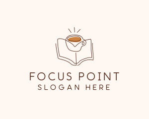 Coffee Library Book logo design