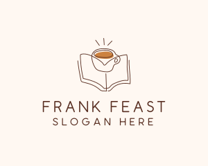 Coffee Library Book logo design