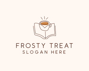 Coffee Library Book logo design