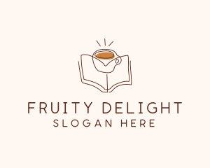 Coffee Library Book logo design