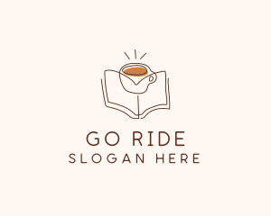 Coffee Library Book logo design