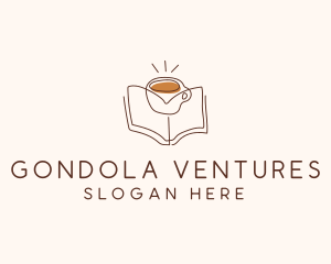 Coffee Library Book logo design