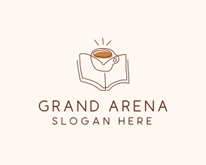 Coffee Library Book logo design