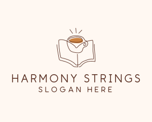 Coffee Library Book logo design