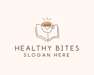 Coffee Library Book logo design