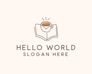 Coffee Library Book logo design