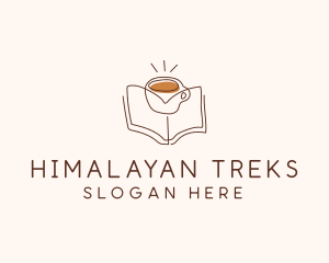 Coffee Library Book logo design