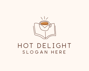 Coffee Library Book logo design