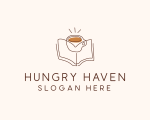 Coffee Library Book logo design