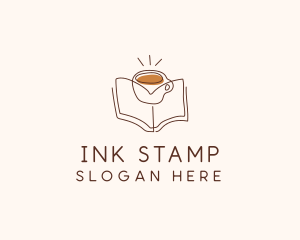 Coffee Library Book logo design