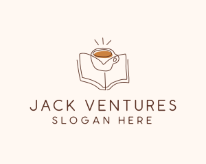 Coffee Library Book logo design