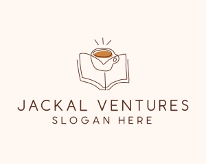 Coffee Library Book logo design