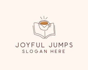 Coffee Library Book logo design