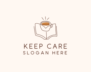 Coffee Library Book logo design