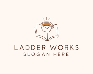 Coffee Library Book logo design