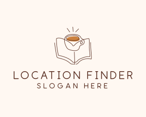 Coffee Library Book logo design