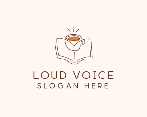 Coffee Library Book logo design