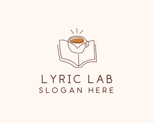 Coffee Library Book logo design