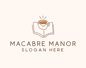 Coffee Library Book logo design