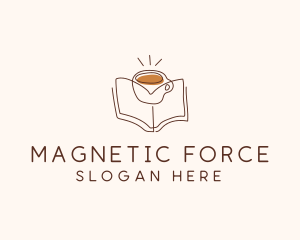 Coffee Library Book logo design