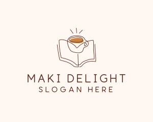 Coffee Library Book logo design