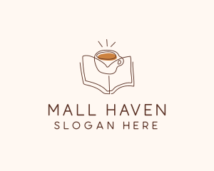 Coffee Library Book logo design